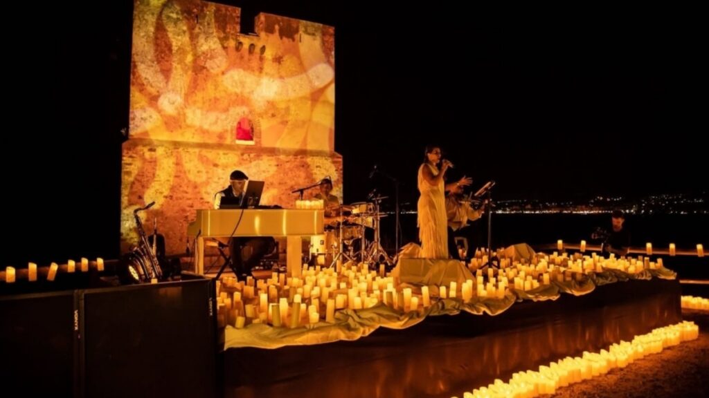 Thousands of candles will turn the historic Casares tower into a dreamlike stage this week