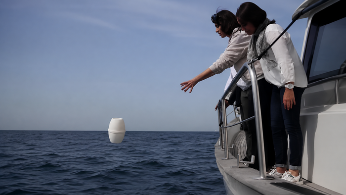 Final farewell at sea.