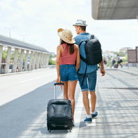 Couple with luggage