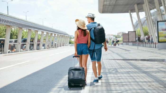 Couple with luggage