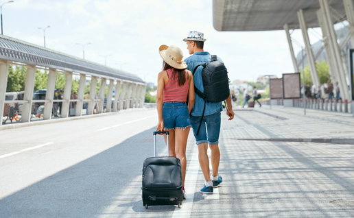 Couple with luggage