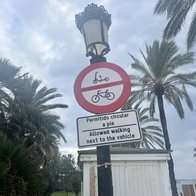 New signs on the Paseo Maritimo.