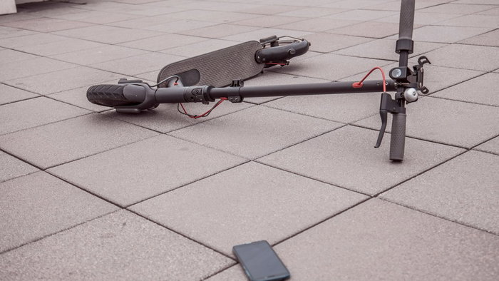 electric scooter on ground