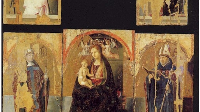 Three panels of Antonello da Messina's 1473 San Gregorio Polyptych, stolen from Messina's regional museum this month.