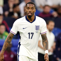 Ivan Toney appearing on pitch playing for England in the 2024 Euro's competition.