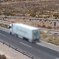 Guardia Civil traffic camera footage of the lorry on the A-7 motorway in Almería province, Spain