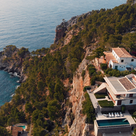 Luxury villas on a cliff edge in Mallorca.