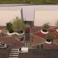 Rendering of the public space improvements