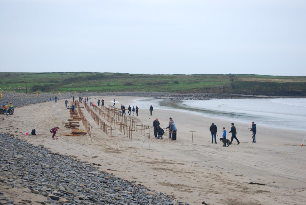 Crosses laid out on Streedagh Beach in County Sligo to remember the Spanish Armada sailors who died there in 1588.