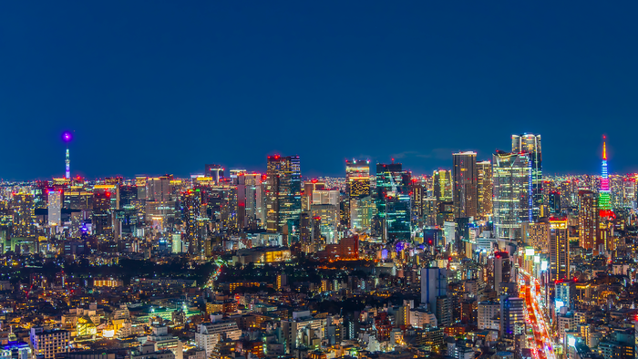 Nocturnal image of the greater metropolis of Tokyo