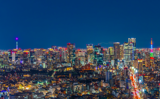 Nocturnal image of the greater metropolis of Tokyo