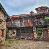 An old stone building in a rural village in northern Spain