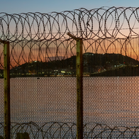 The fence on the border of Morocco and Ceuta