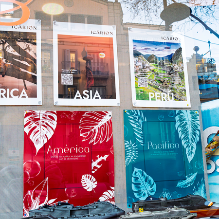 Shop window of an travel agency