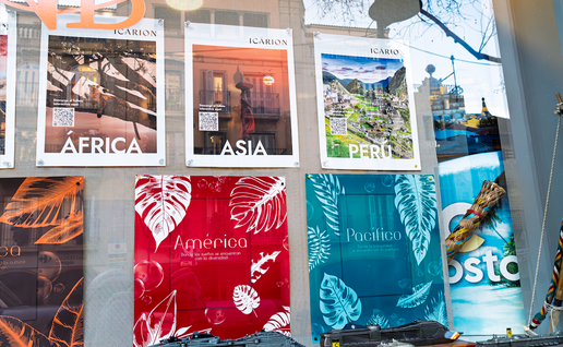 Shop window of an travel agency