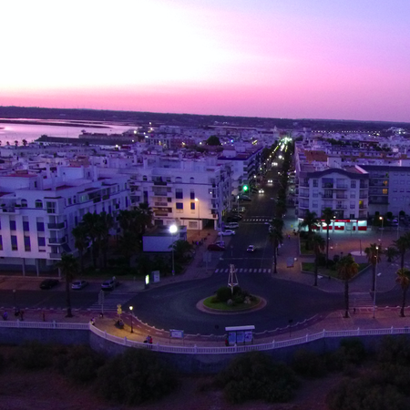 Aerial view by Drone in Isla Cristina. Huelva. Andalucía. Spain
