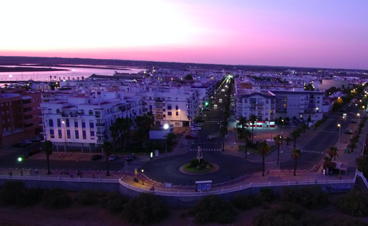 Aerial view by Drone in Isla Cristina. Huelva. Andalucía. Spain
