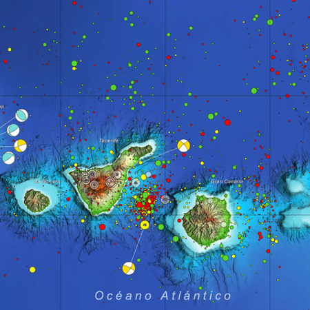 A map of the canary islands Seismic activity