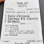 Tourist discovers vile message on restaurant receipt after ordering breakfast