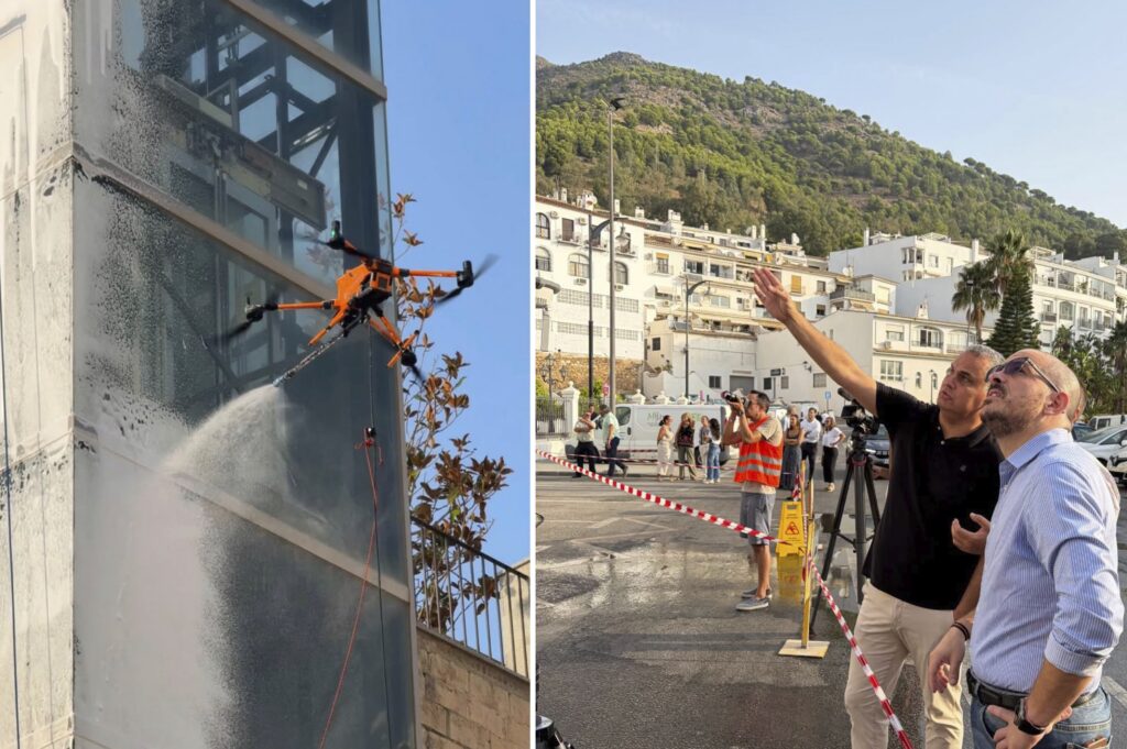 Mijas deploys drone cleaning trial on key public buildings to boost safety and efficiency
