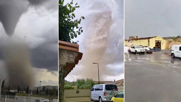 Tornado Destruction in Aude, near Carcassonne, France.