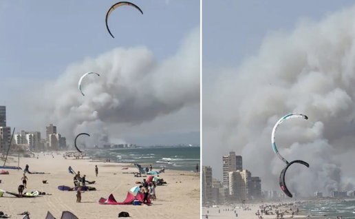 View of huge blaze in Valencia natural park.