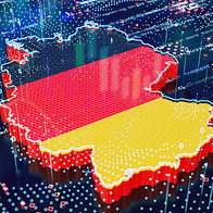 Germany in a digital world with binary data 3D