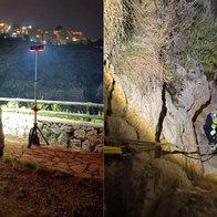 Eight people, including several children, became stranded at Cala dels Testos
