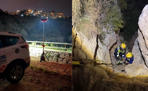 Eight people, including several children, became stranded at Cala dels Testos