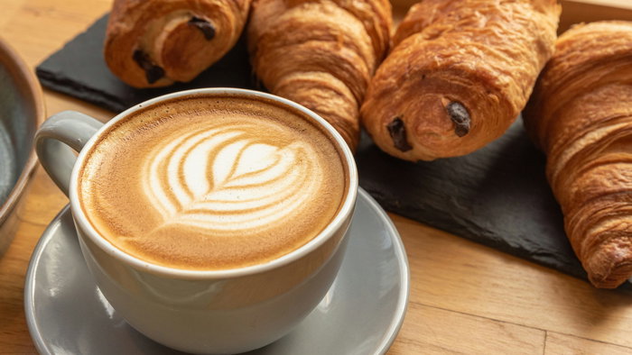 Coffee and croissants.