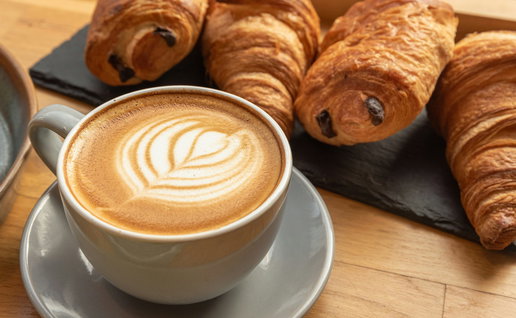 Coffee and croissants.