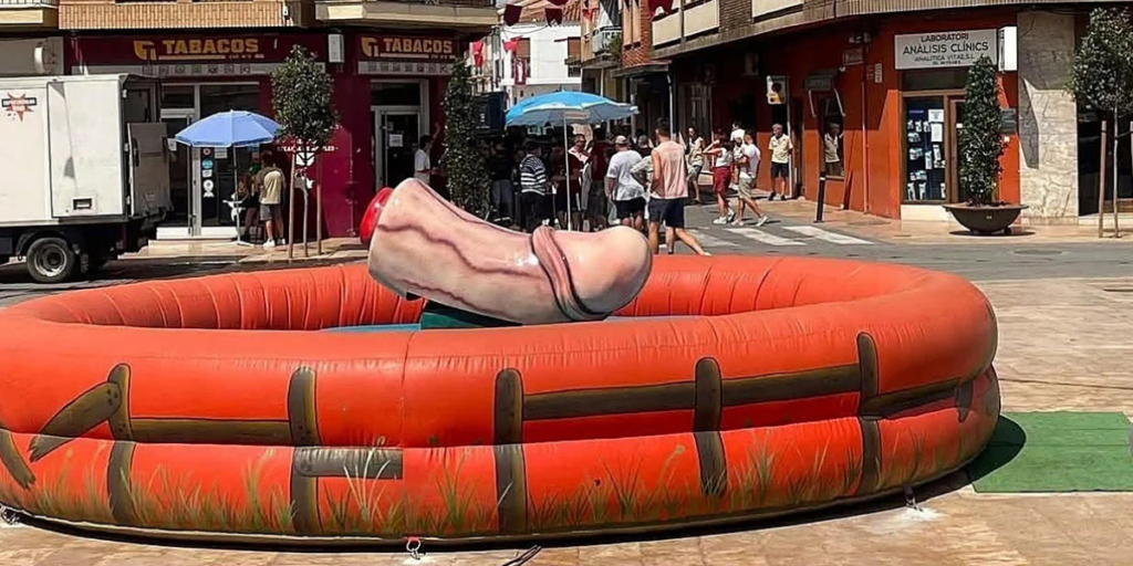 Phallic mechanical bull sparks outrage at Spanish fiesta
