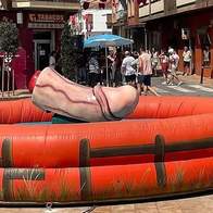 Phallic mechanical bull sparks outrage at Spanish fiesta