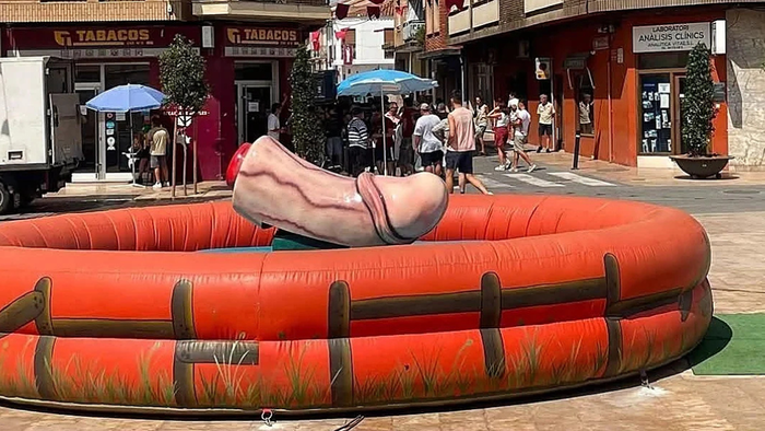Phallic mechanical bull sparks outrage at Spanish fiesta