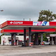 A Cepsa Petrol station by the side of a motorway in Spain