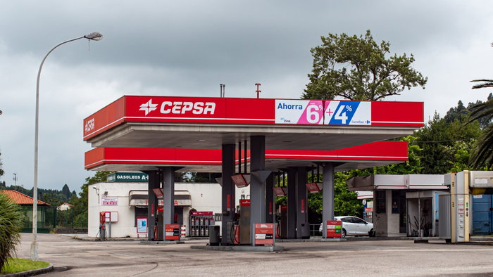 A Cepsa Petrol station by the side of a motorway in Spain