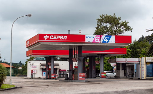 A Cepsa Petrol station by the side of a motorway in Spain