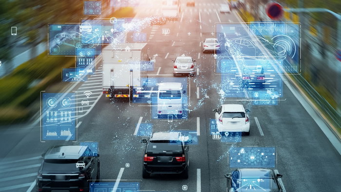 Image representing traffic controlled by satellite
