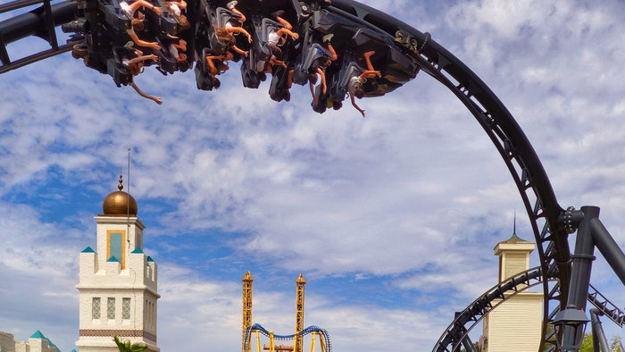 Rollercoaster ride in Madrid's Warner theme Park