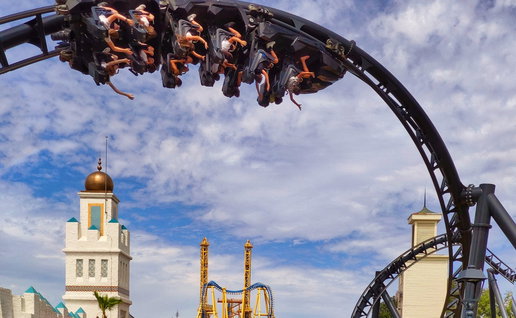 Rollercoaster ride in Madrid's Warner theme Park