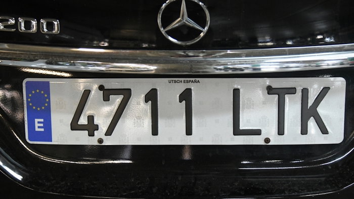Part of a Spanish car license plate