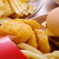 A mixture of junk food on a table