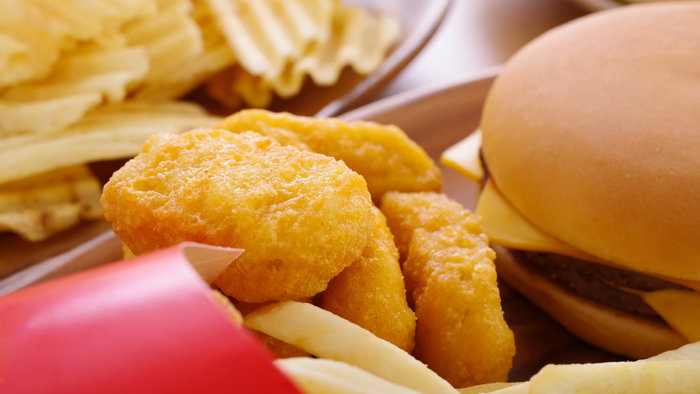A mixture of junk food on a table