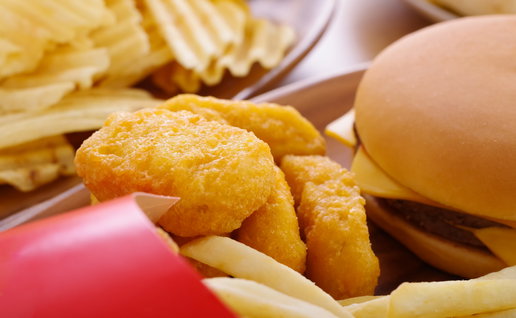 A mixture of junk food on a table