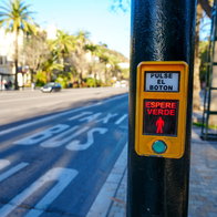 Pedestrian crossing in Malaga.
