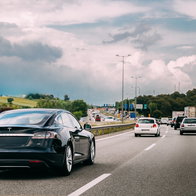 Cars driving fast on motorway