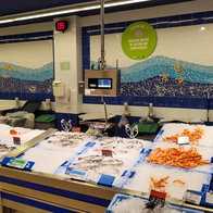 A fish counter in Spanish supermarket