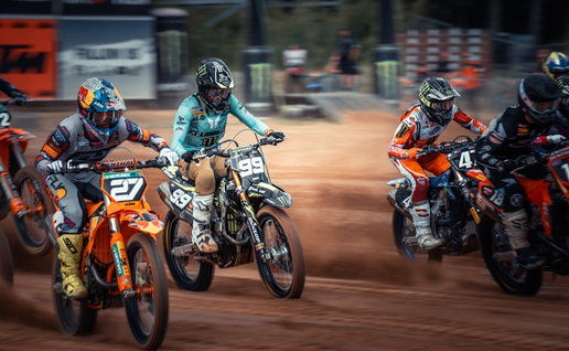 A Thrilling Motocross Race in Motion.