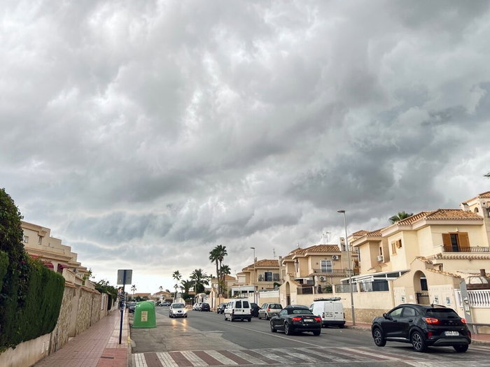 Storm clouds gather over Alicante.