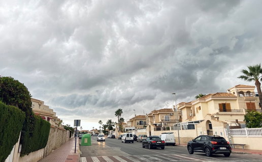 Storm clouds gather over Alicante.